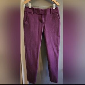 LOFT Women's Pants Julie Skinny Dress Ankle Pants Trousers Rich Burgundy Size 4